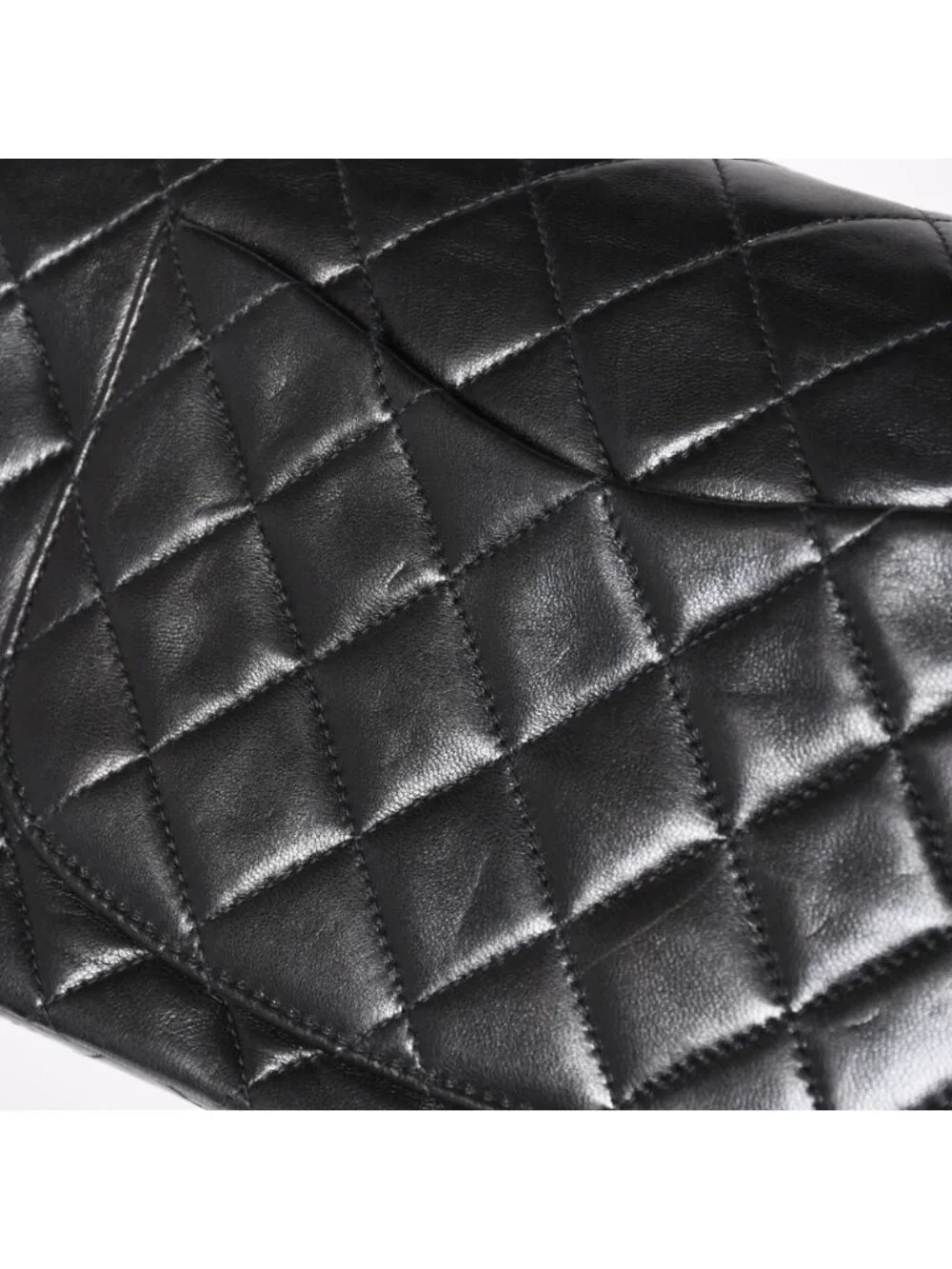 Chanel Quilted 23 Double Flap Chain Shoulder Bag CC Logo Lambskin Black